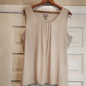 Chicos Tank Top Gathered Front Metallic Material 2 Layers In Front 1 In Back